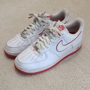 Nike White and Red Athletic Shoes